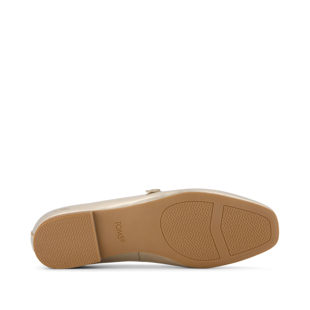 Bianca Gold Metallic Leather Flat Bottom Sole View