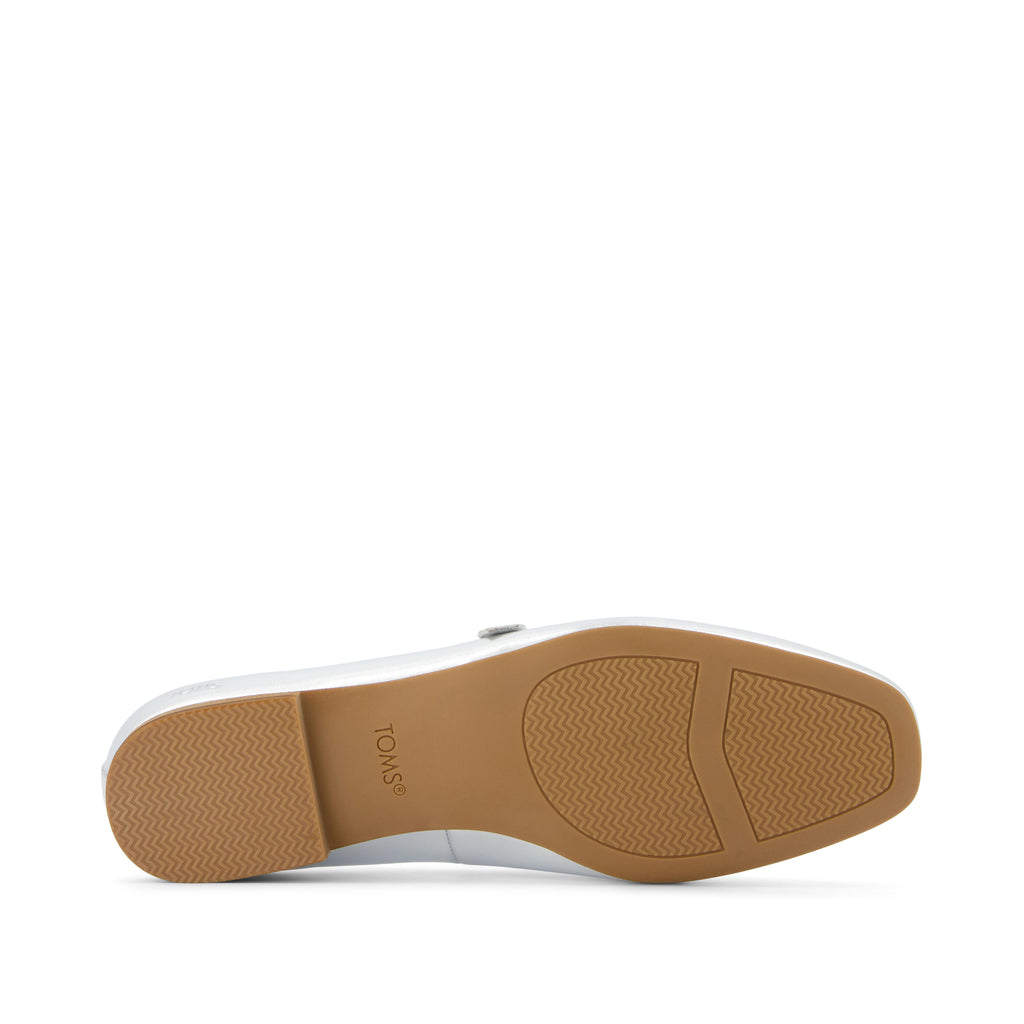 Bianca Silver Metallic Leather Flat Bottom Sole View