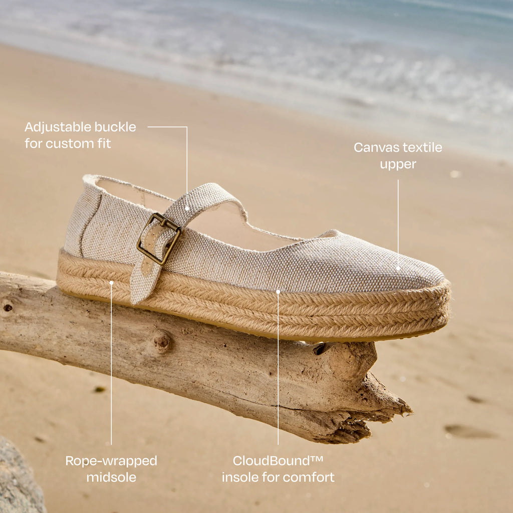 Carolina Mary Jane Espadrille - Natürliche Garnfärbung