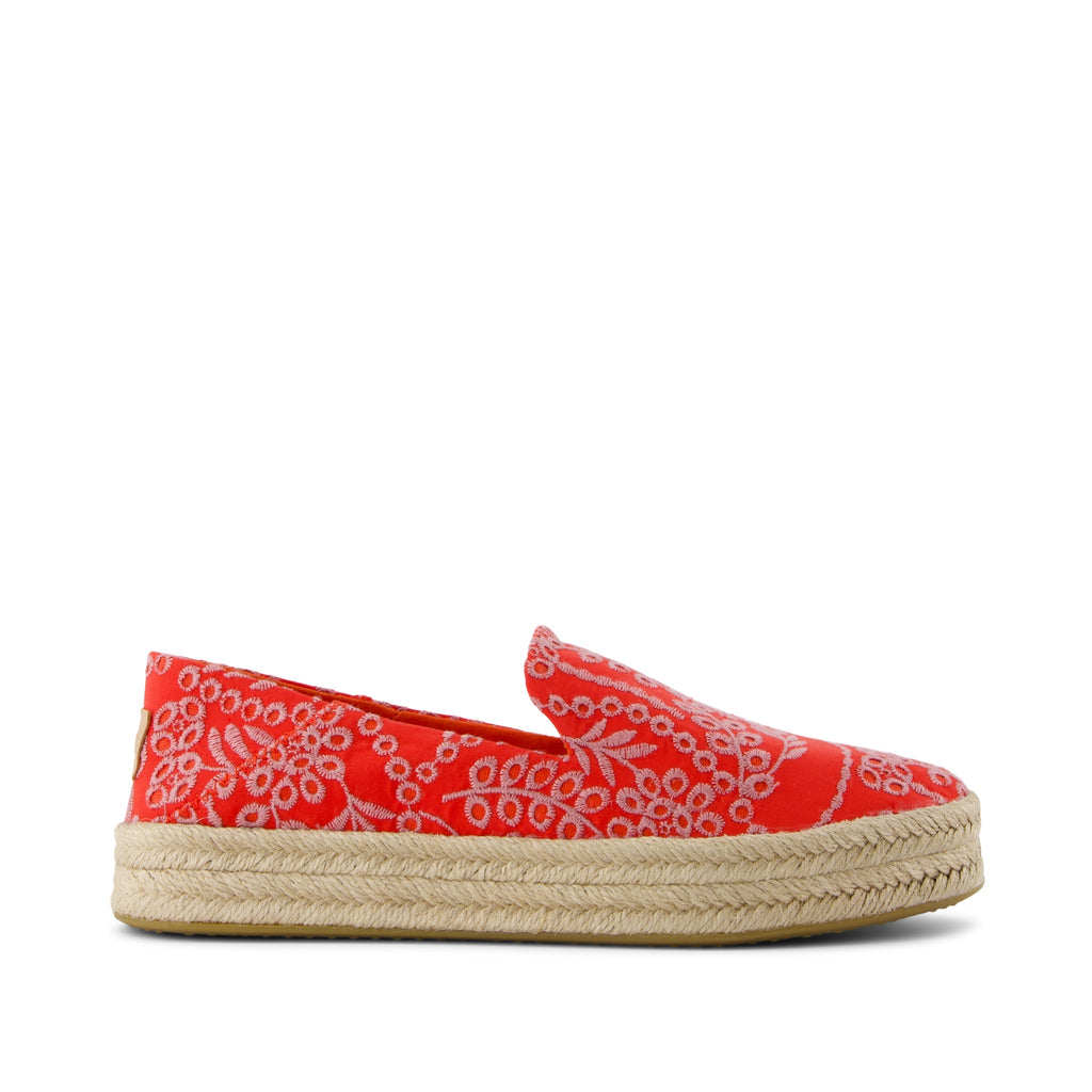 Carolina Espadrille - Flame Botanical Eyelet Side View