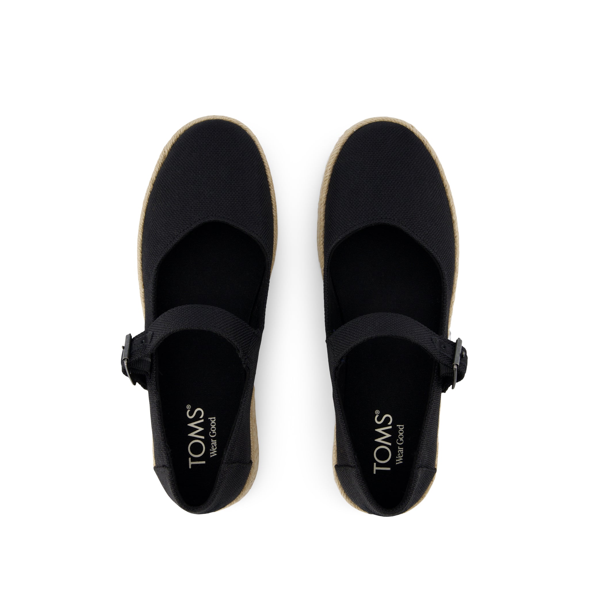 Carolina Mary Jane Espadrille - Black Heavy Canvas Top View