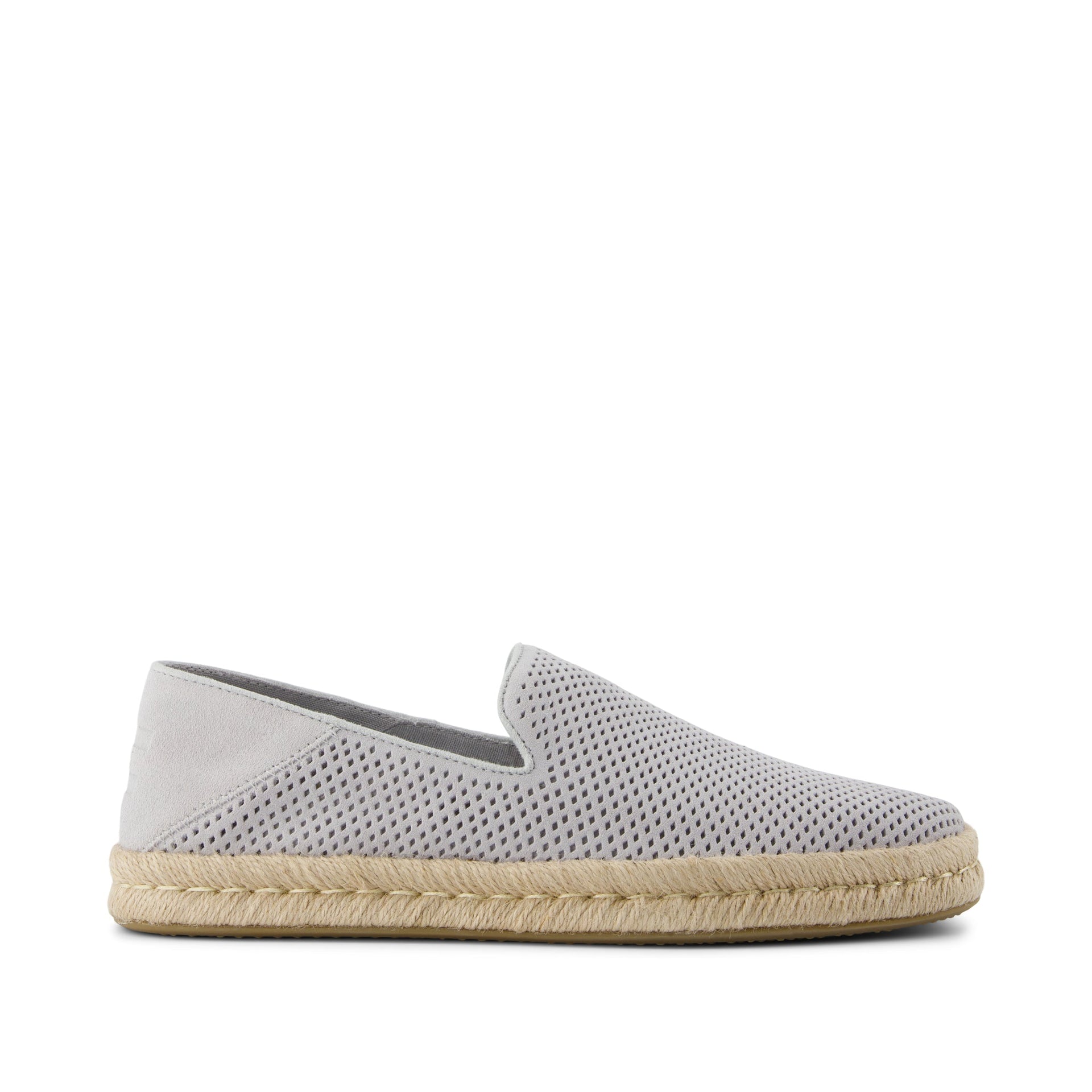 Santiago Espadrille - Perforiertes Wildleder mit hellgrauen Rautendetails