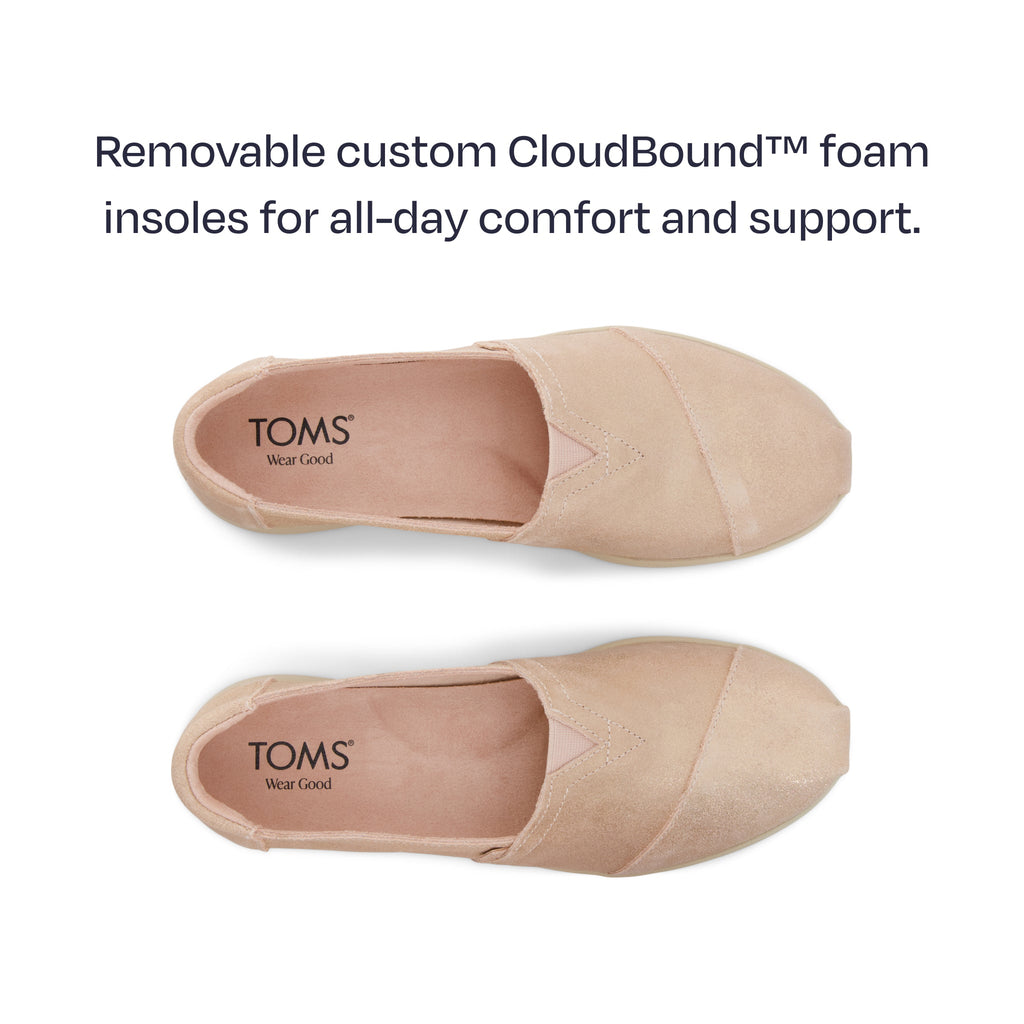 alpargata plus top down shot - featuring removable custom cloudbound foam insoles for all day comfort and support