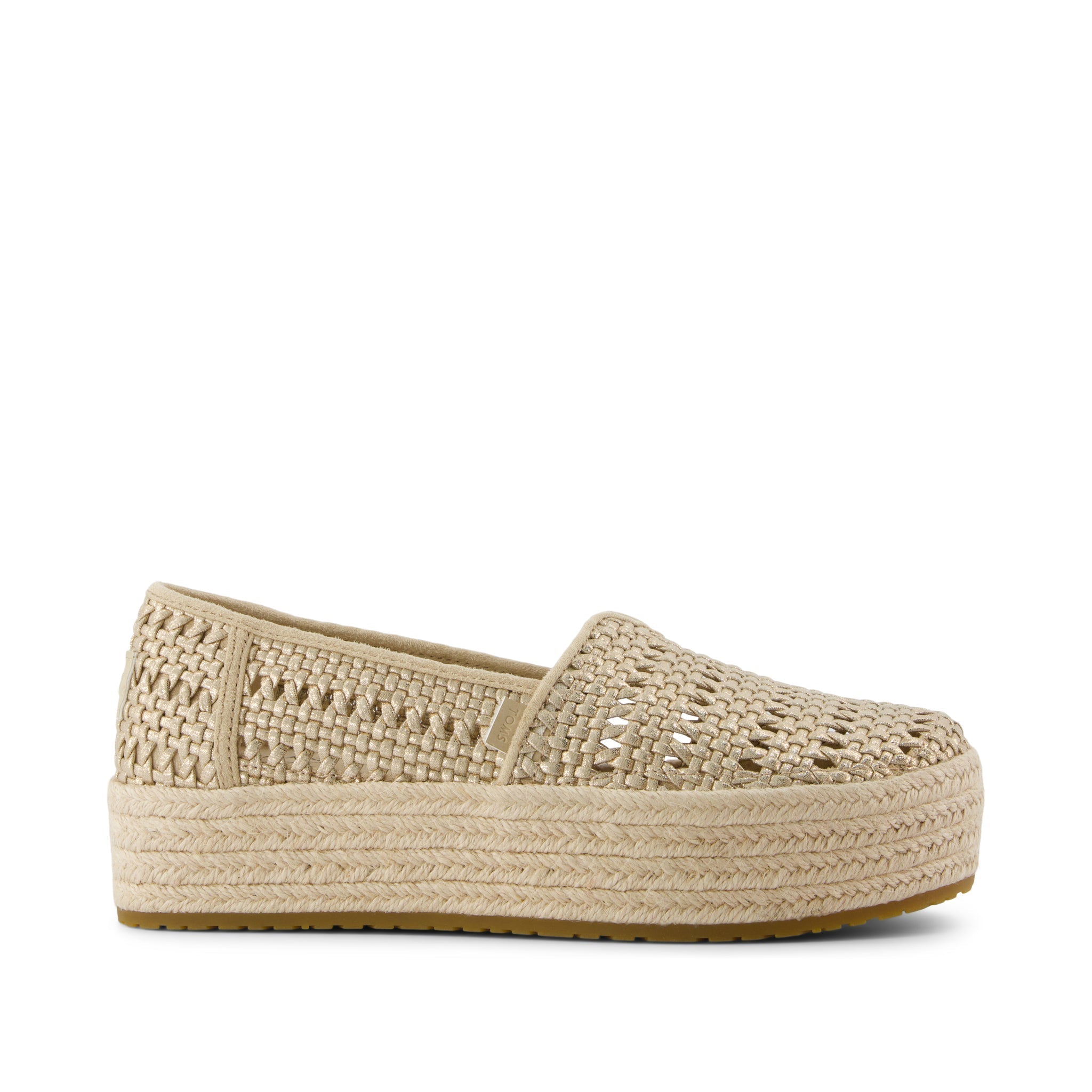 Valencia Espadrille - Champagner Metallic Flechtgewebe