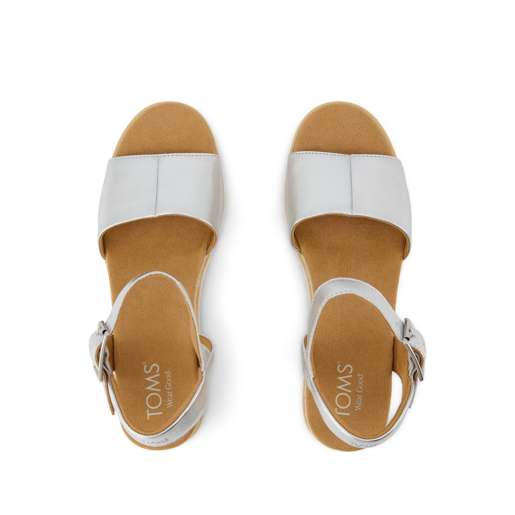 Diana Wedge Sandal - Silver Metallic Nappa Leather Top View
