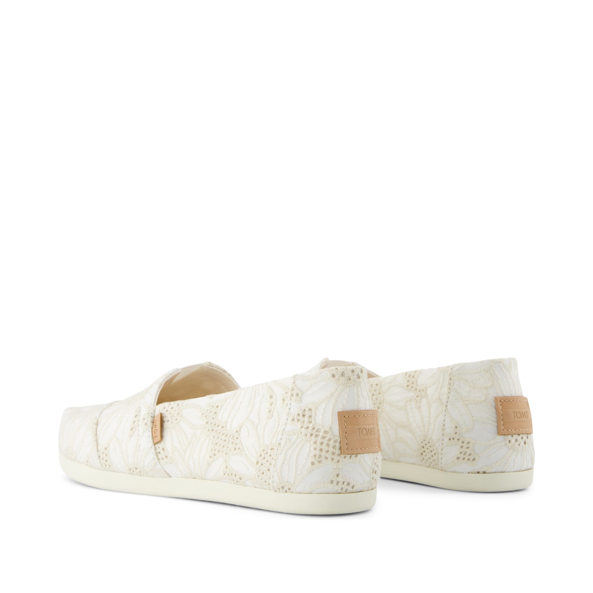 Alpargata Classic - Natural Floral Eyelet Back View