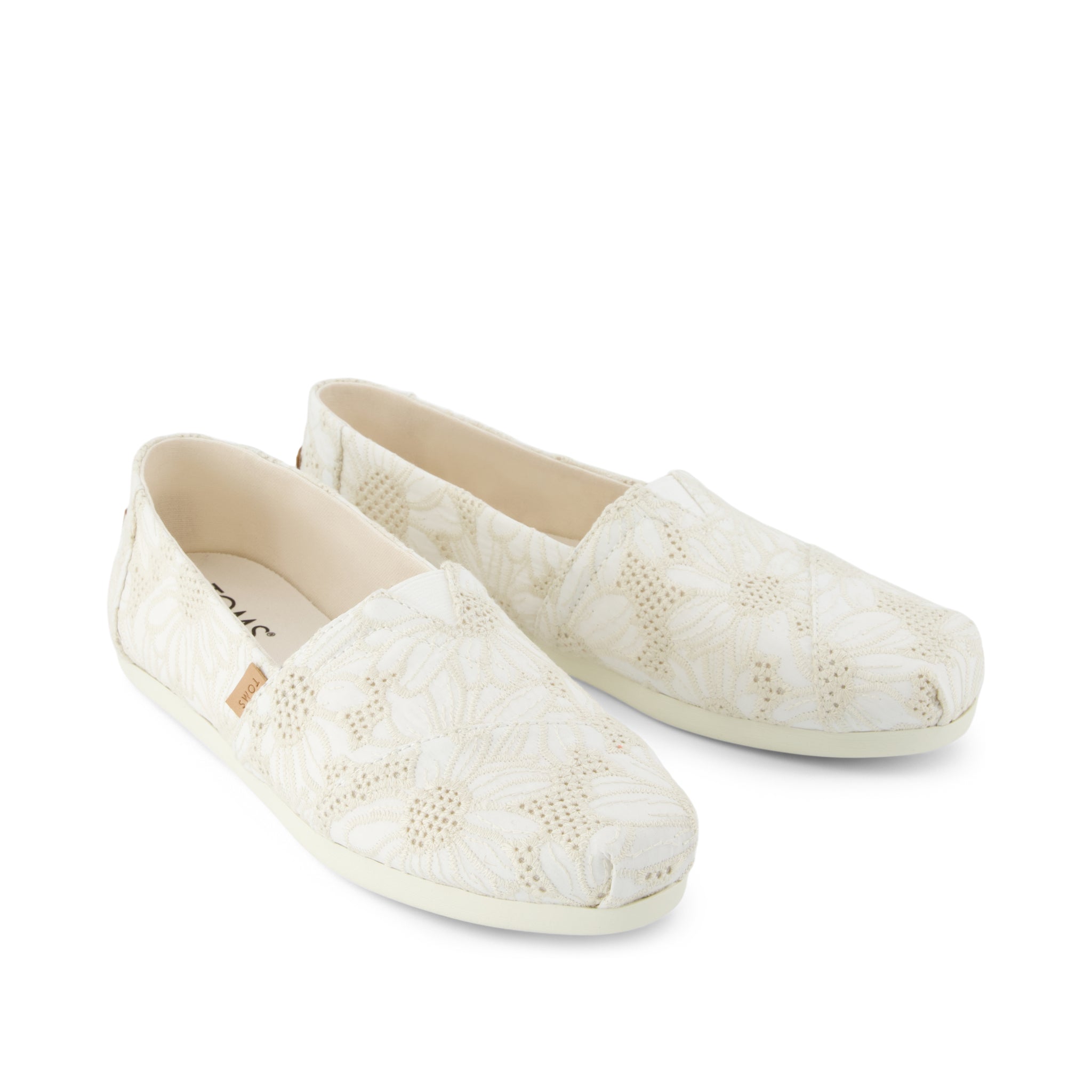 Alpargata Classic - Natural Floral Eyelet Front View