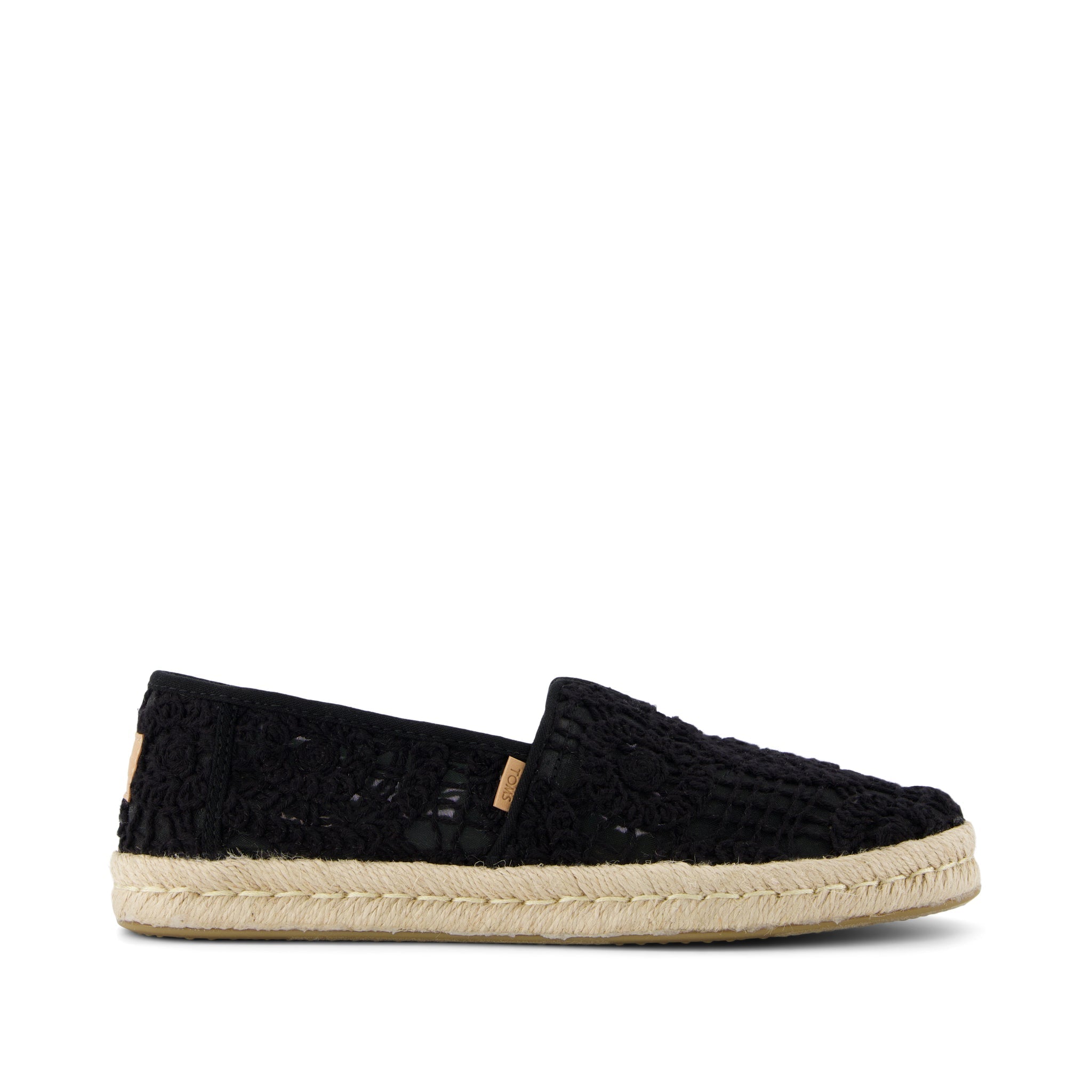 Alpargata Rope 2.0 Espadrille - Black Crochet Lace Side View