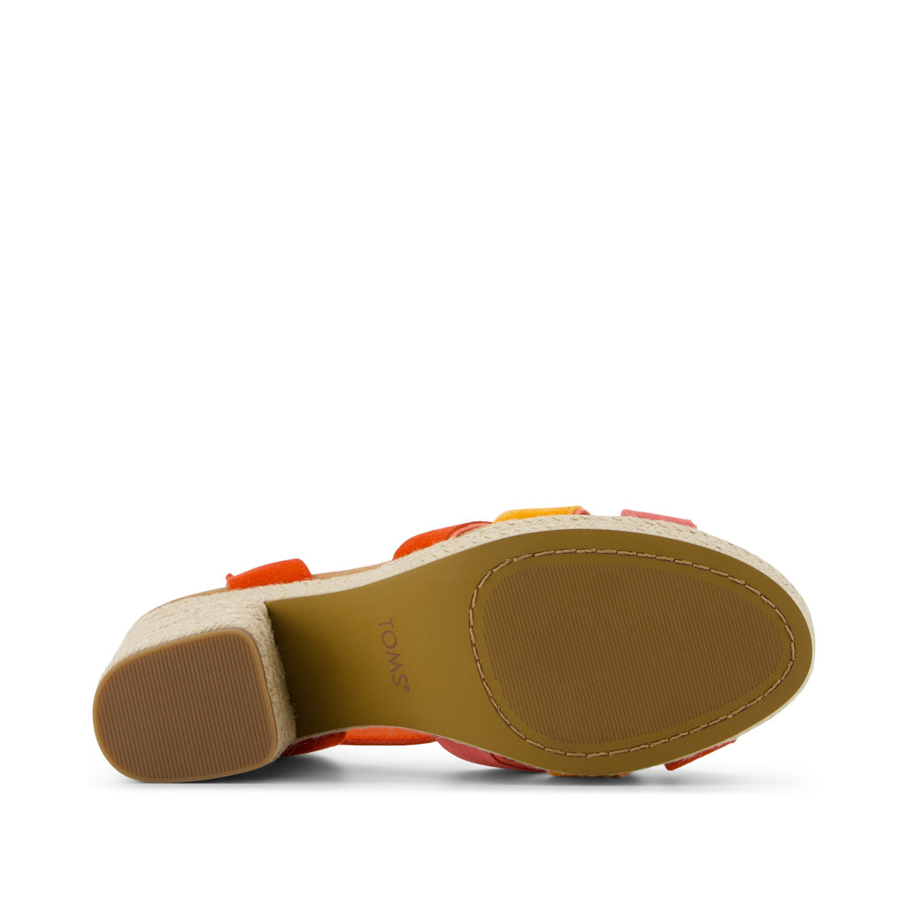 Majorca Rope Strappy Platform Sandal - Flame Suede Bottom Sole View