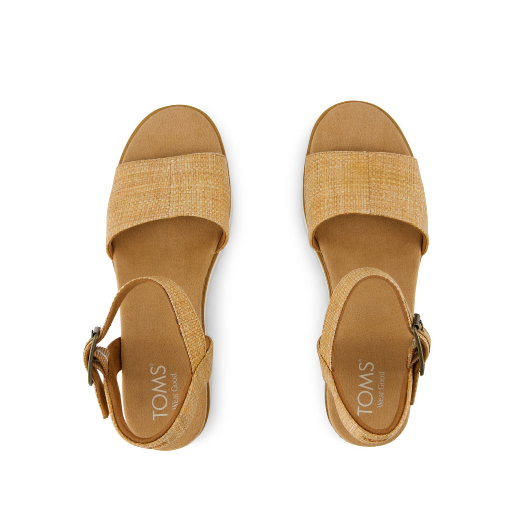 Diana Wedge Sandal - Brown Sugar Raffia Top View