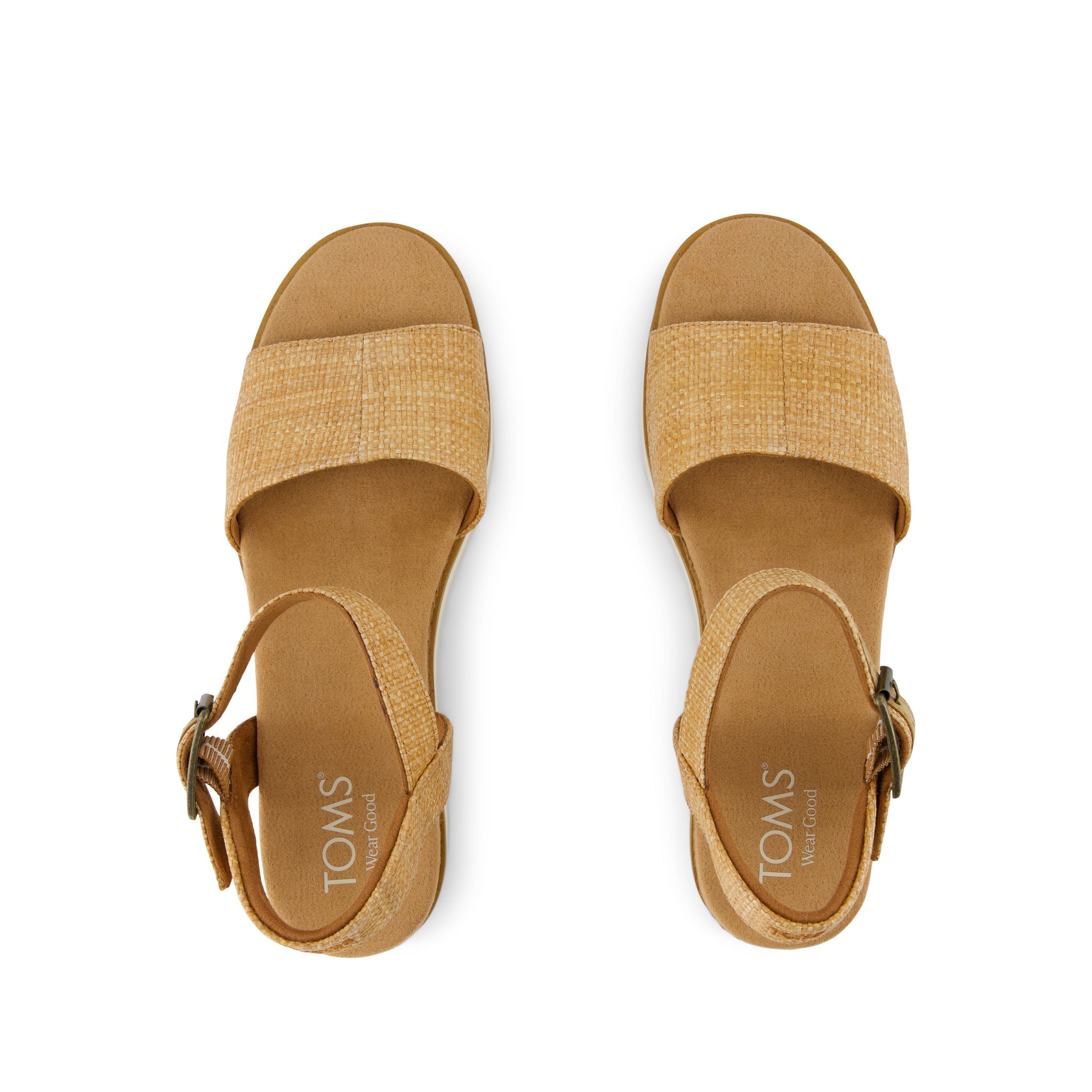 Diana Wedge Sandal - Brown Sugar Raffia Top View