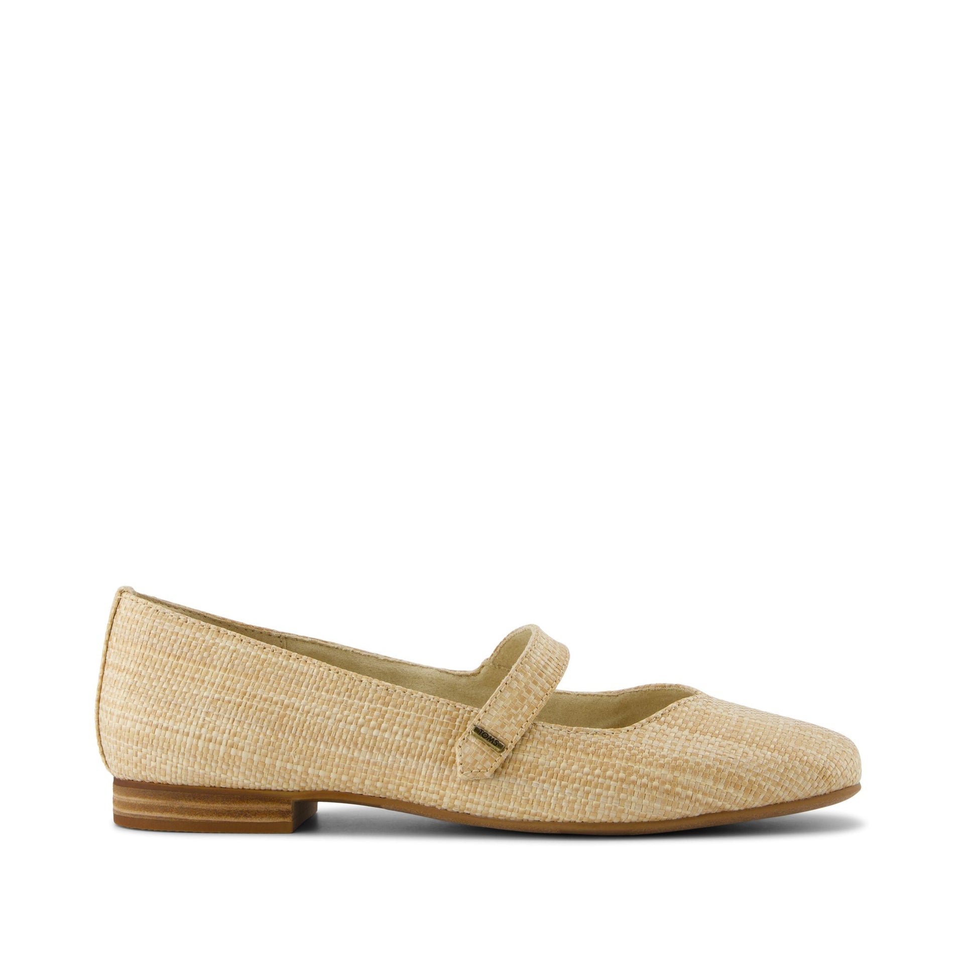 Bianca Mary Jane Flat - Mandelbeige Raffia