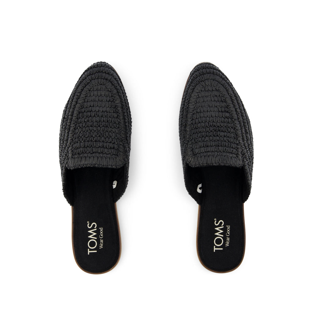 Jade Flat - Black Raffia Top View
