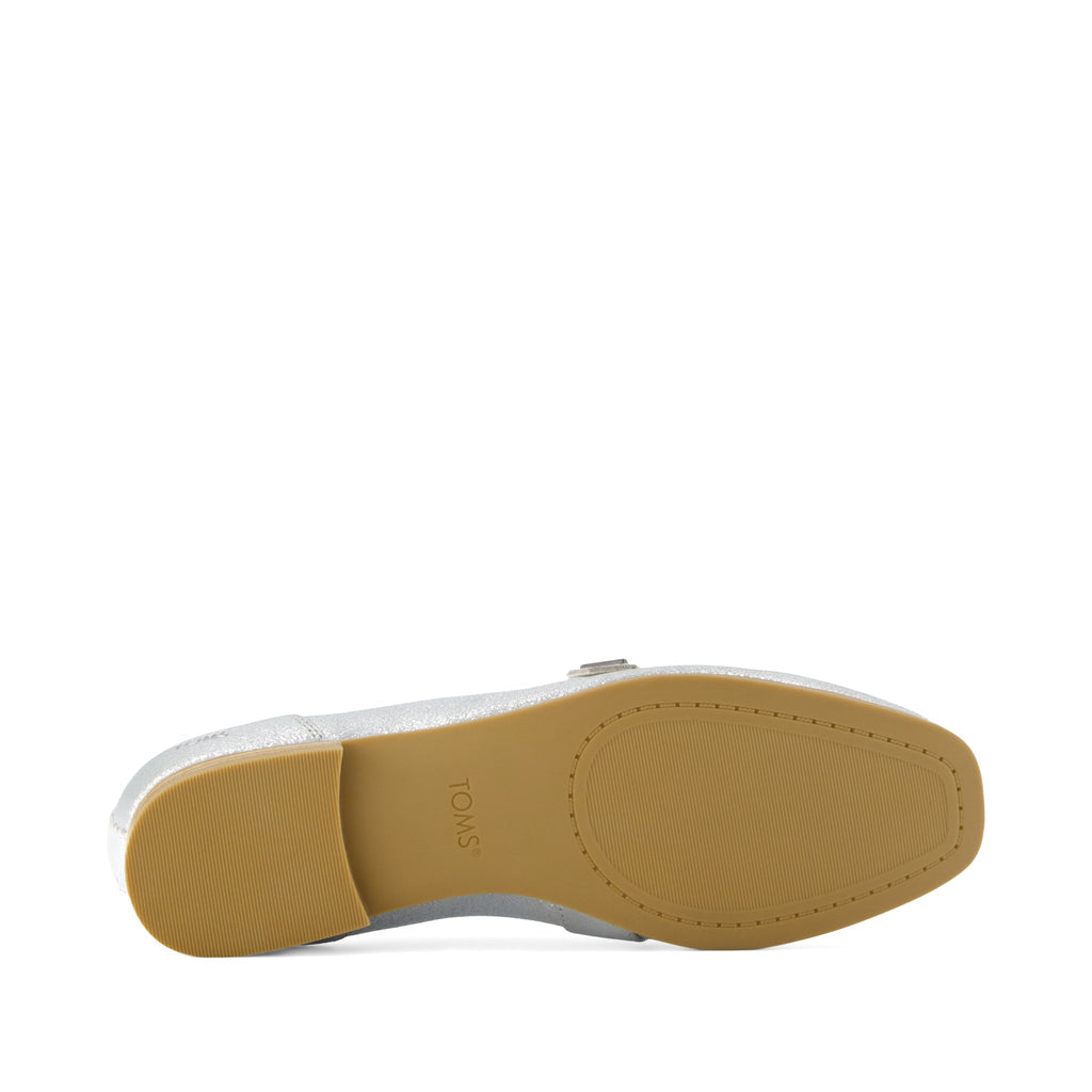 Lynette Loafer - Silver Crinkle Leather Bottom Sole View