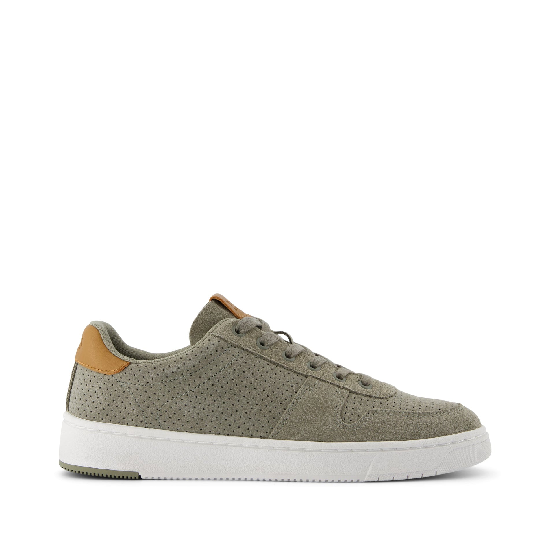 TRVL Lite Court Sneaker - Vetiver graues mikroperforiertes Wildleder