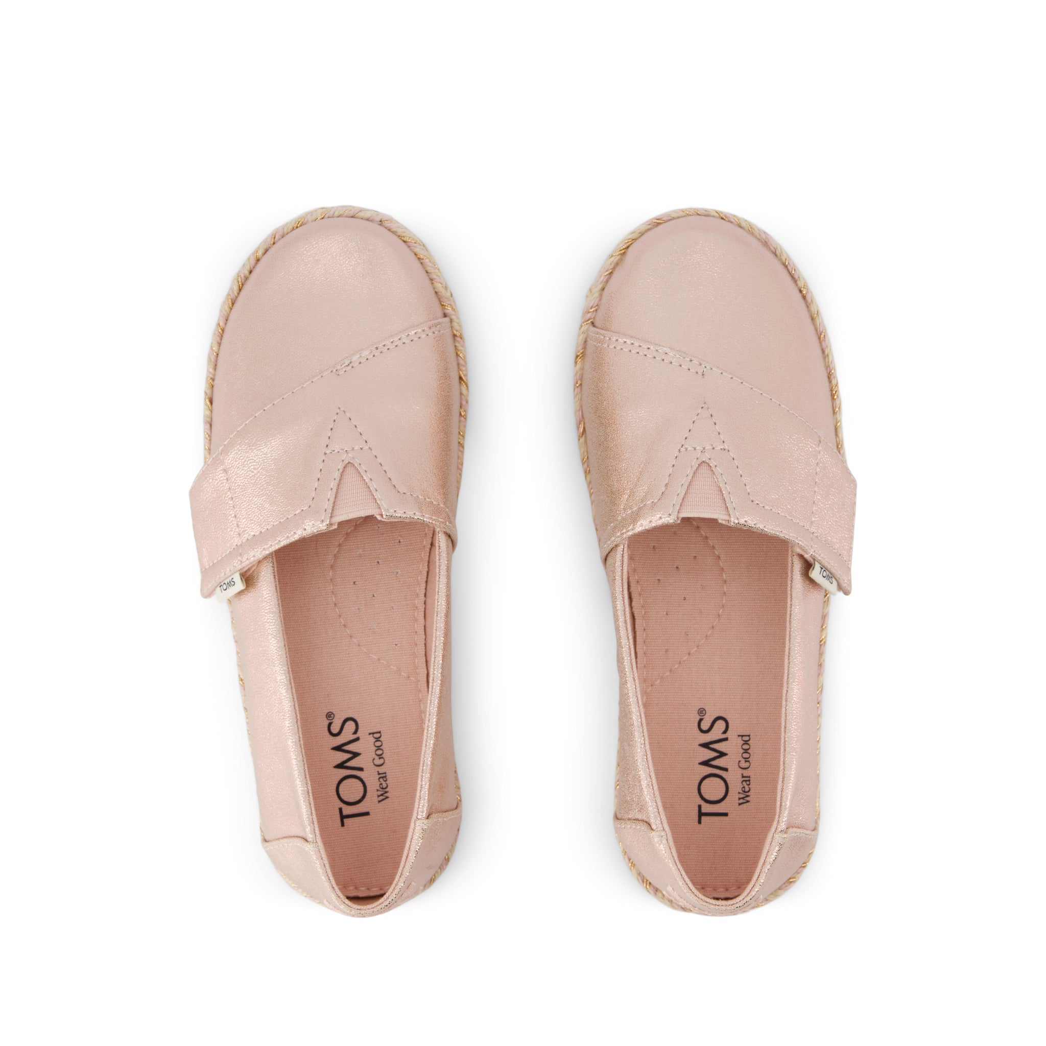 Alpargata Rope 2.0 Kids Espadrille - Pale Rose Metallic Iridescent PU Top View