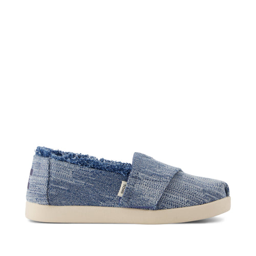 Alpargata Classic Kids Shoe - Dark Sky Textured Denim Side View