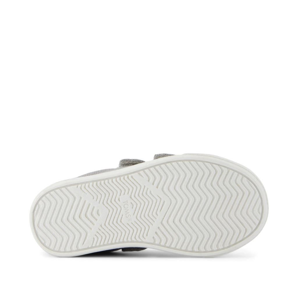 Cruz Double Strap Toddler Sneaker - Drizzle Grey Heritage Canvas Bottom Sole View