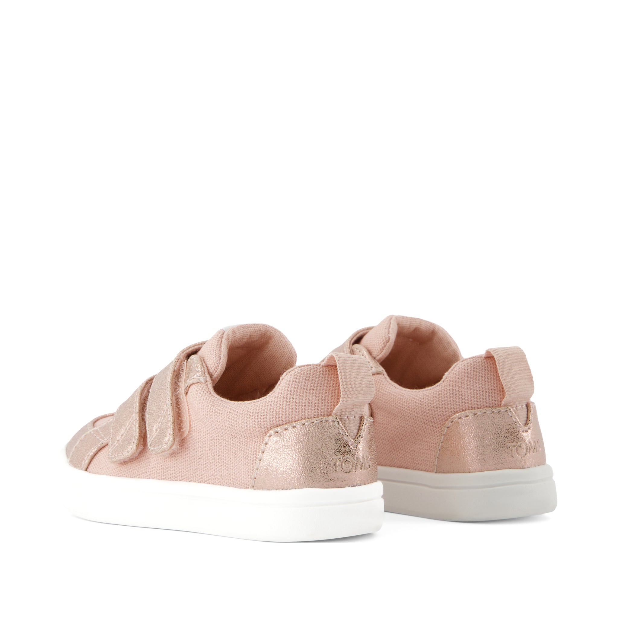 Cruz Double Strap Toddler Sneaker - Pale Rose Metallic PU Back View