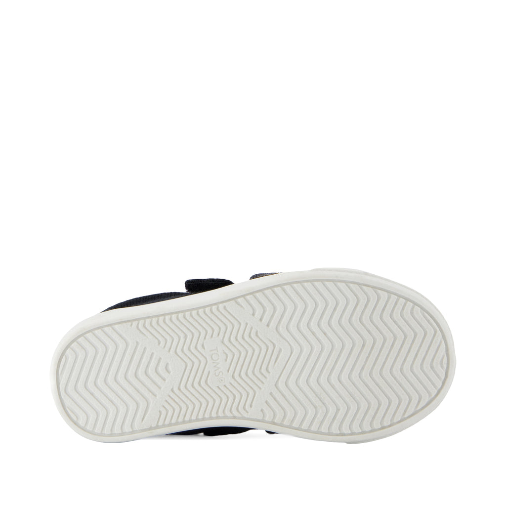 Cruz Double Strap Toddler Sneaker - Black Heritage Canvas Bottom Sole View