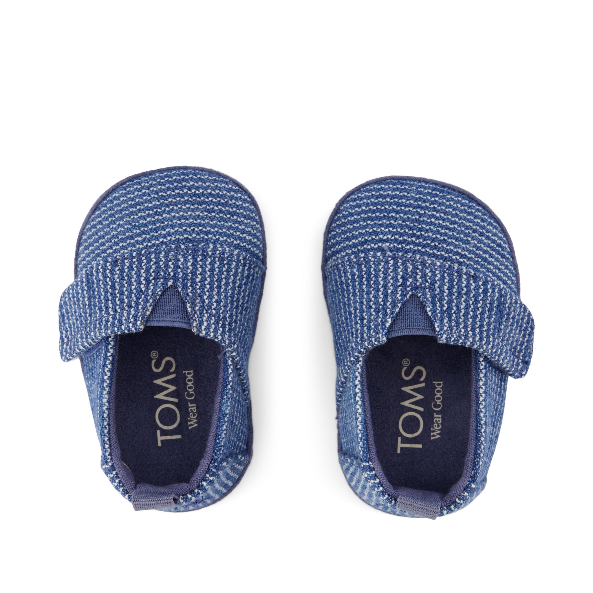 Layette Alpargata Crib Shoe - Dark Sky Subtle Stripes Top View