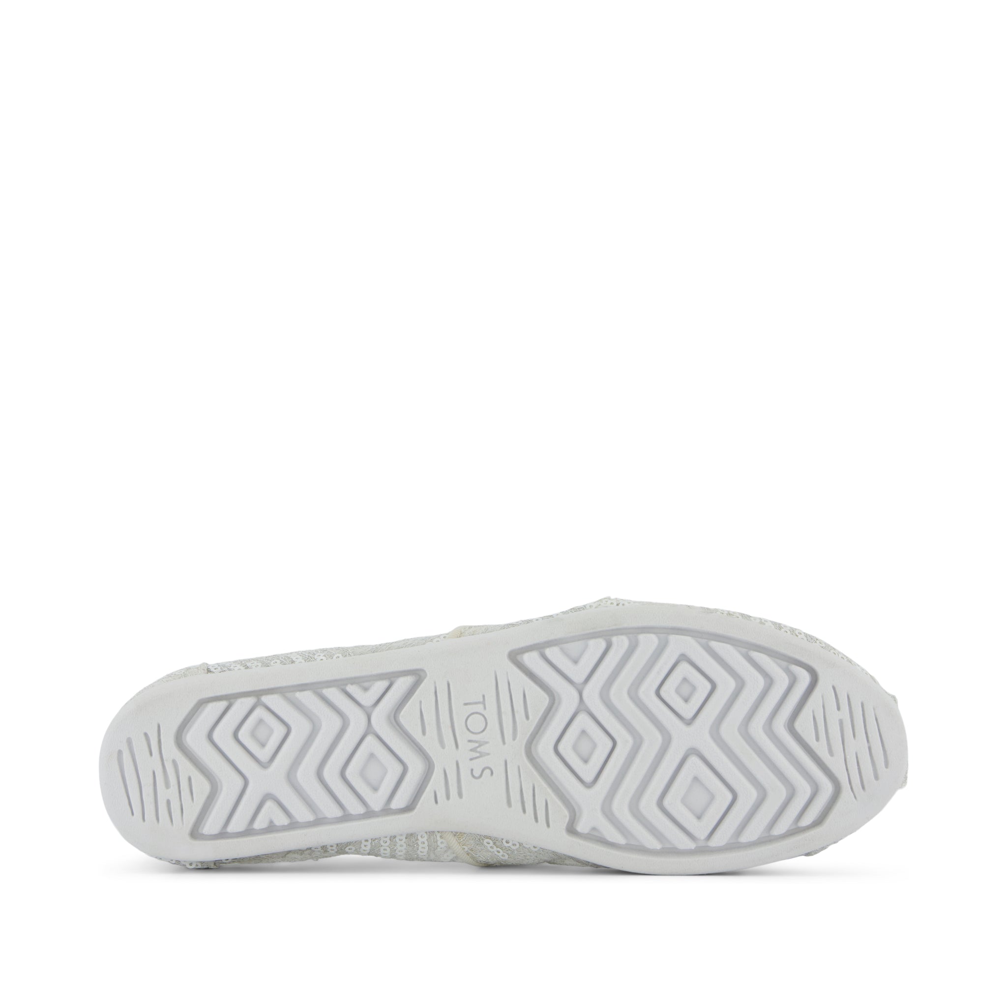 Alpargata Classic - White Sequin Mesh Bottom Sole View