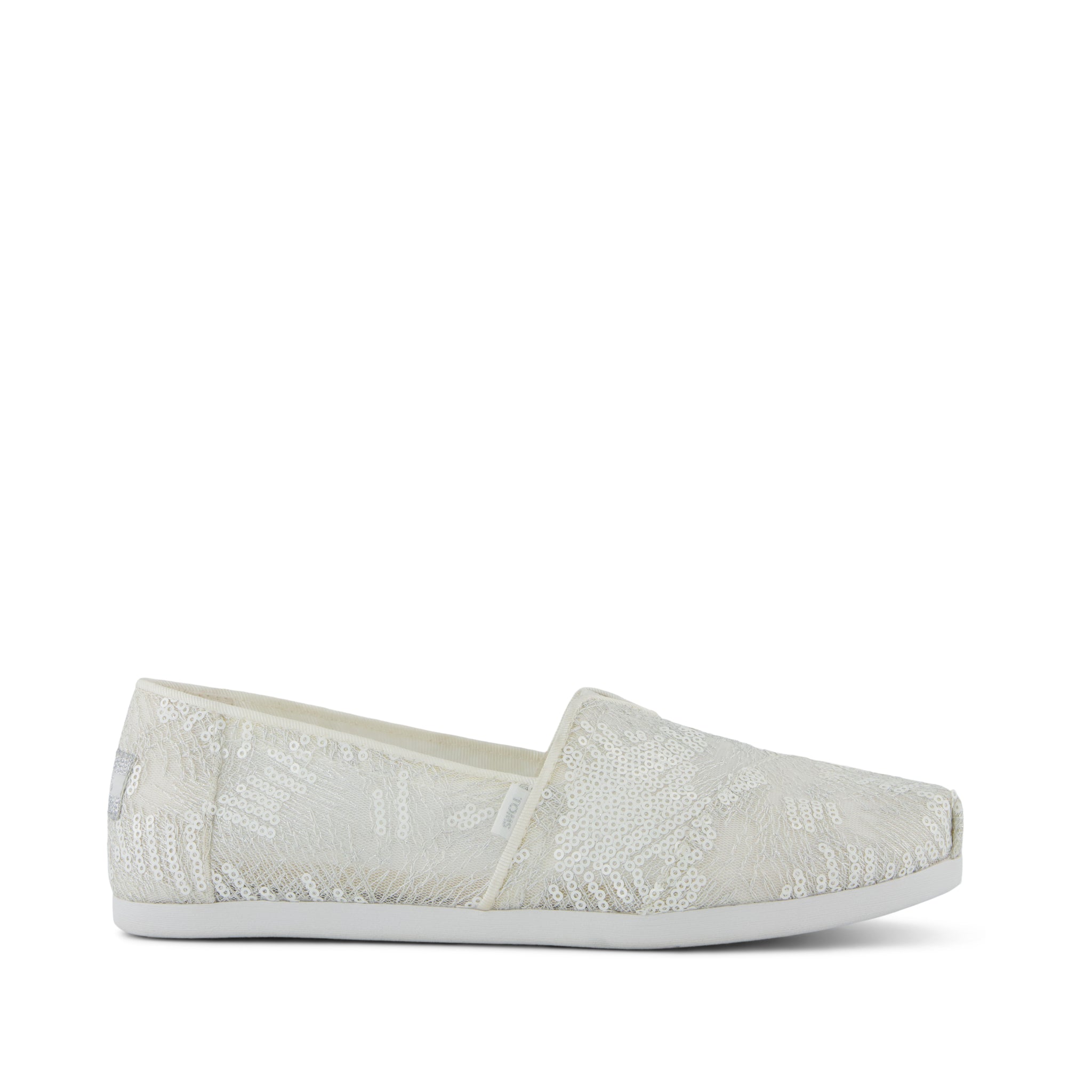 Alpargata Classic - White Sequin Mesh Side View