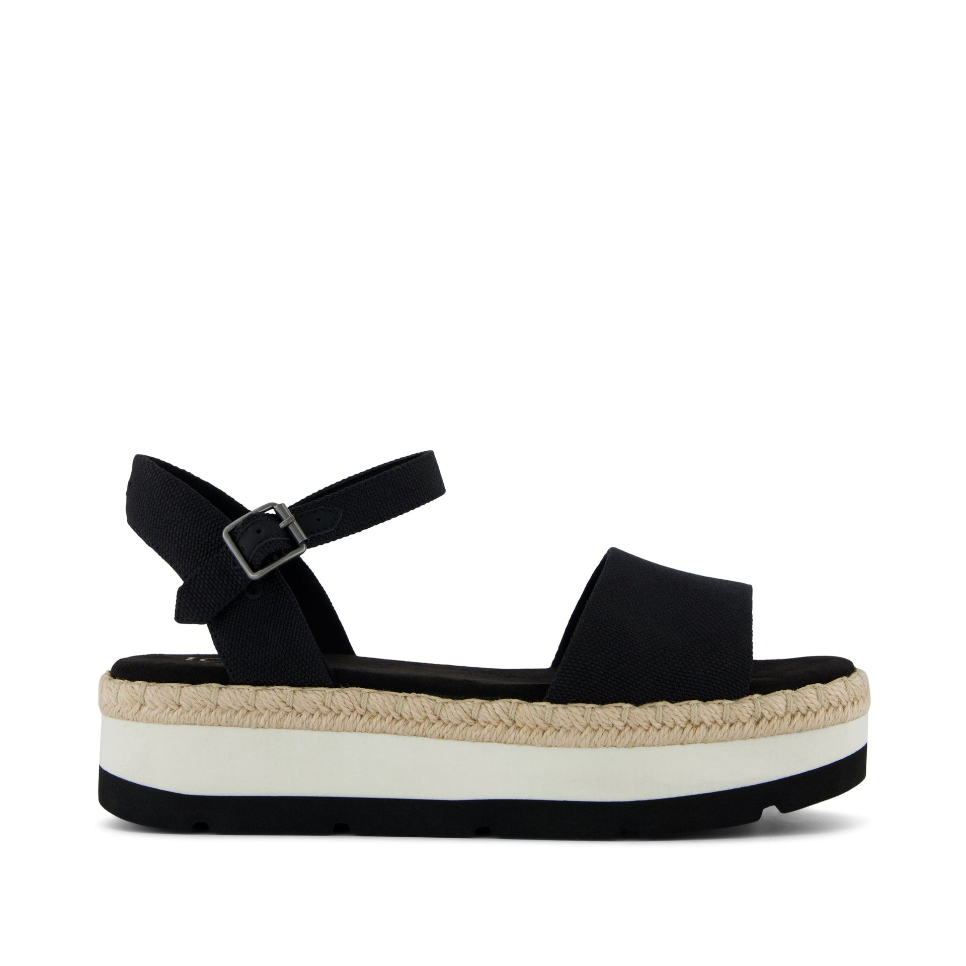 Brynn Plateau Sandale - Schwarzes schweres Canvas