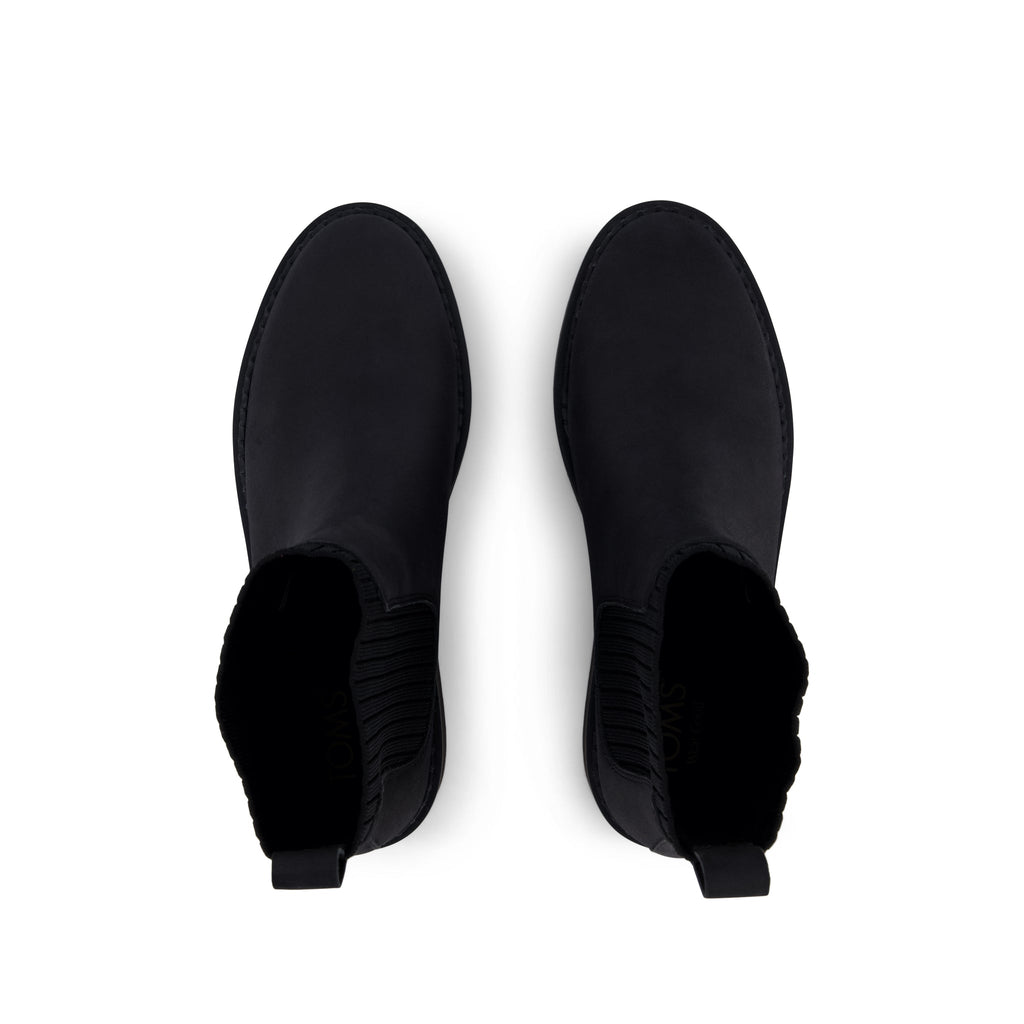 Millie Boot - Water Resistant Black Nubuck Leather Top View