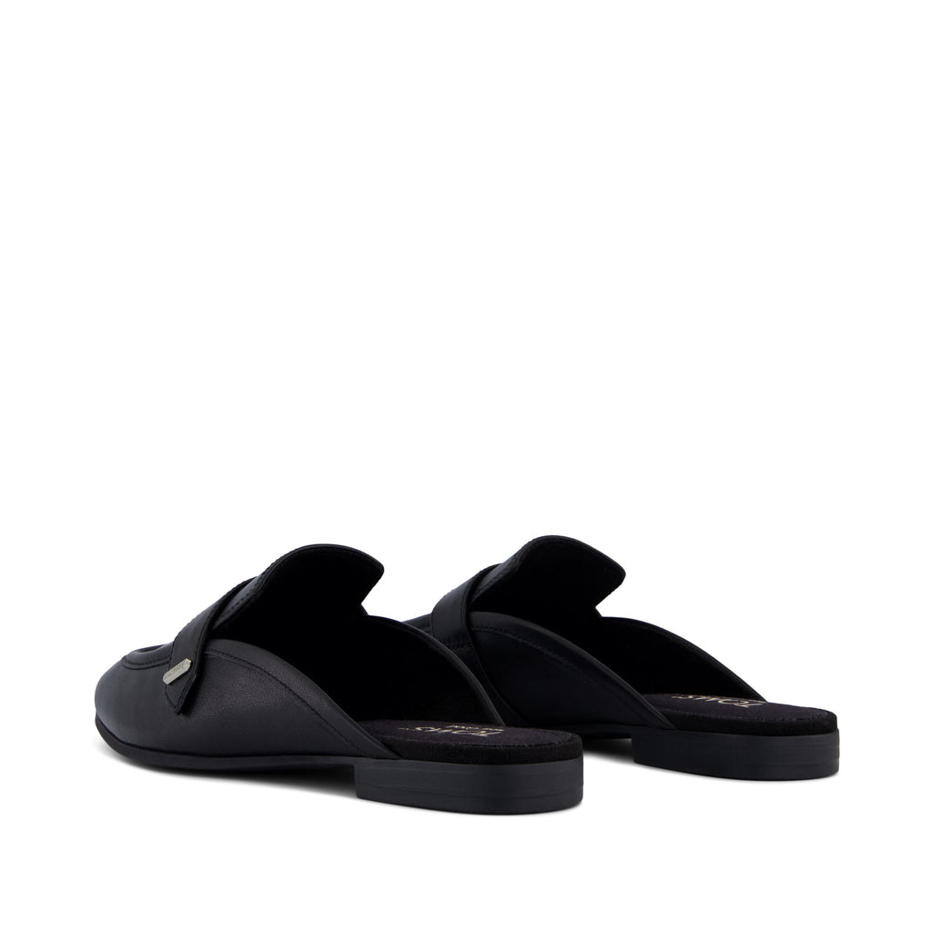 Lynette Mule - Black Leather Back View