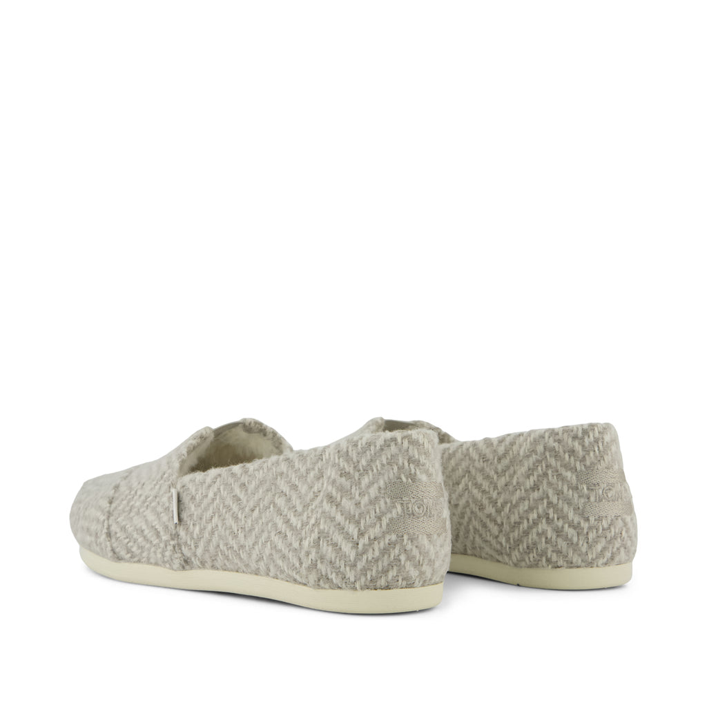 Alpargata Classic - Drizzle Grey Herringbone Faux Fur Back View