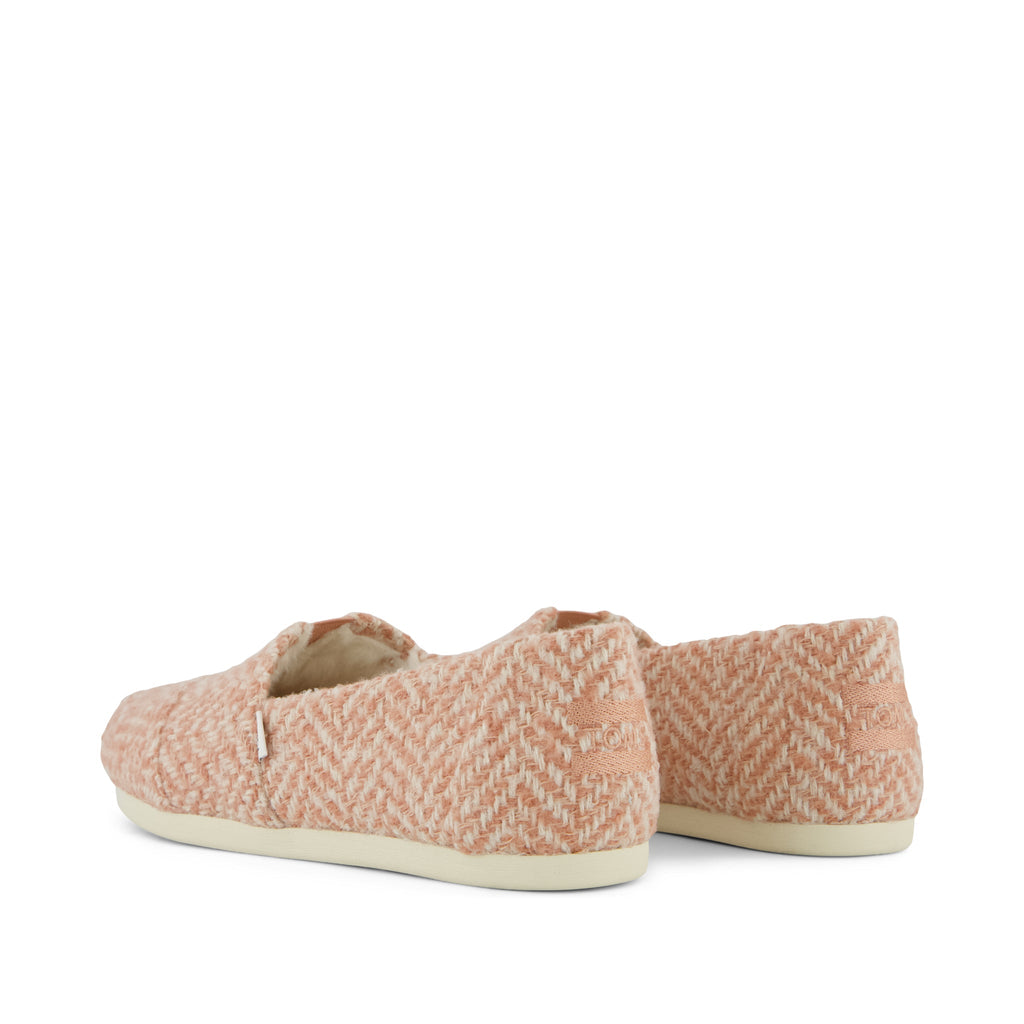 Alpargata Classic - Pale Rose Herringbone Faux Fur Back View