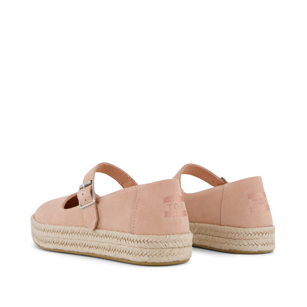 Carolina Mary Jane Espadrille - Dusky Pink Suede Back View