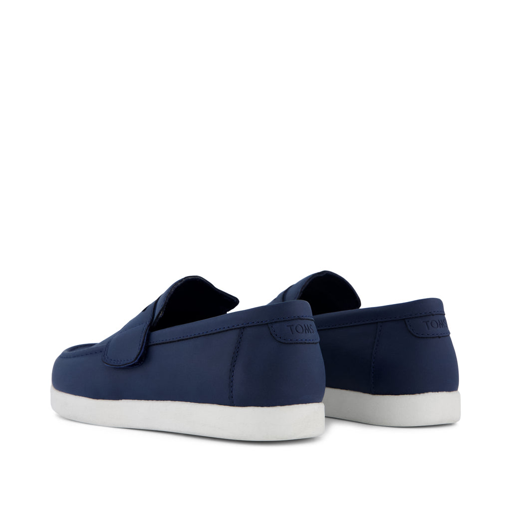 Youth Oliver Loafer - Navy Nubuck PU Back View