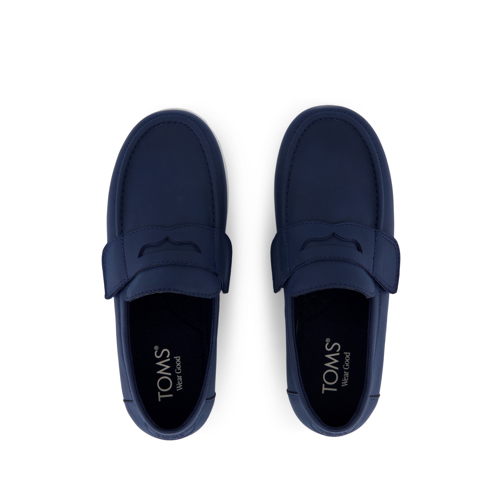 Youth Oliver Loafer - Navy Nubuck PU Top View