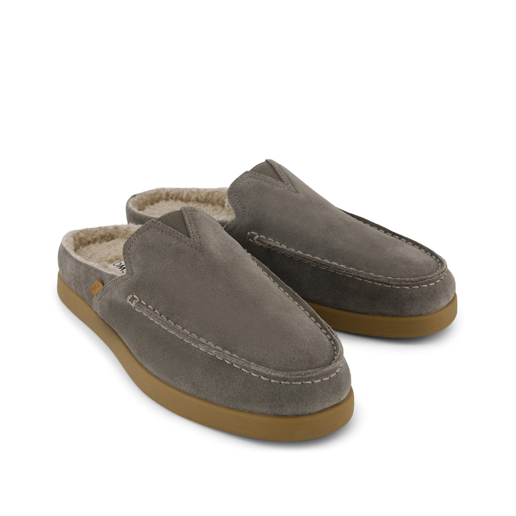 Alonso Mule  - Canteen Taupe Suede Faux Shearling Lined
