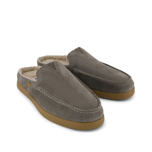 Alonso Mule  - Canteen Taupe Suede Faux Shearling Lined