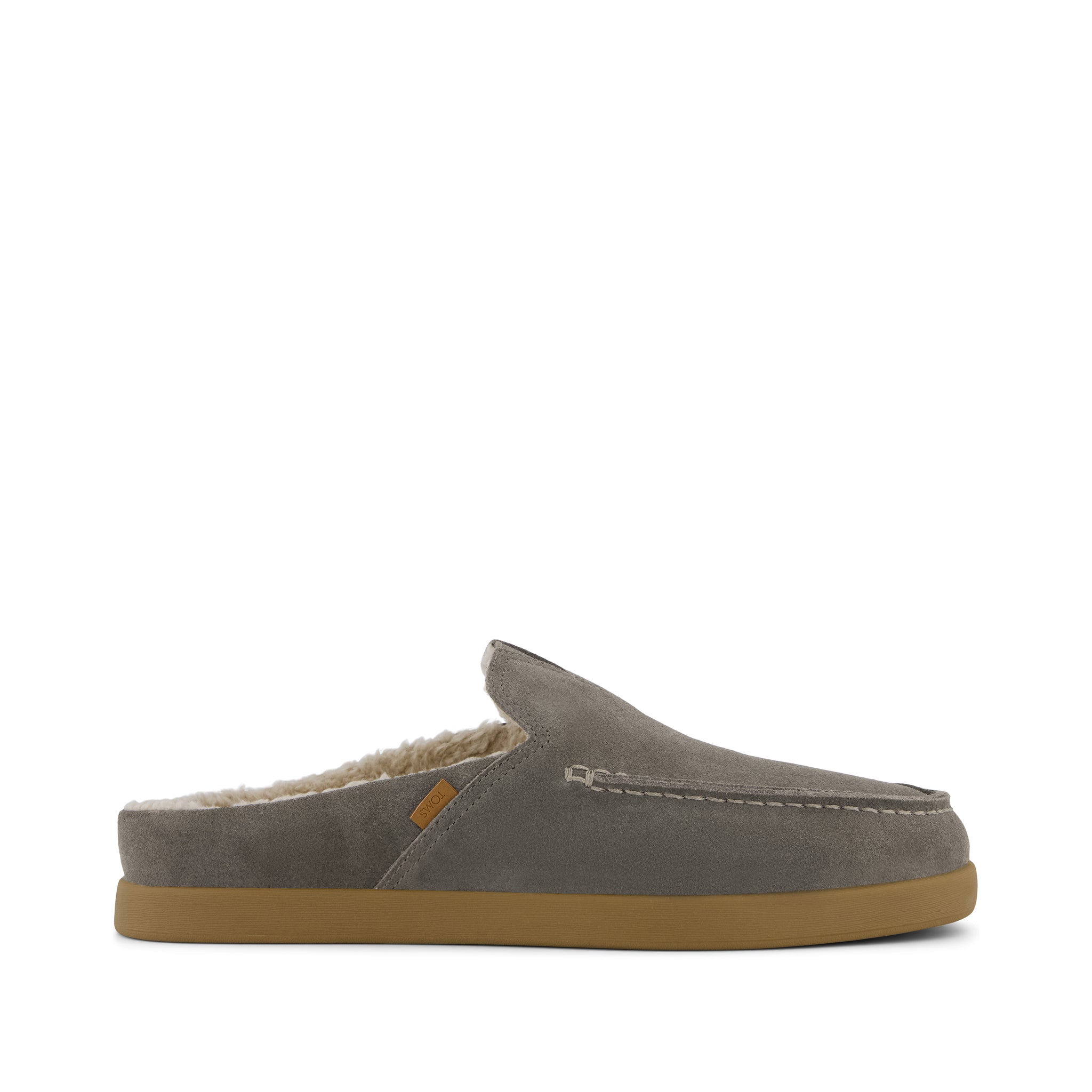 Alonso Mule  - Canteen Taupe Suede Faux Shearling Lined