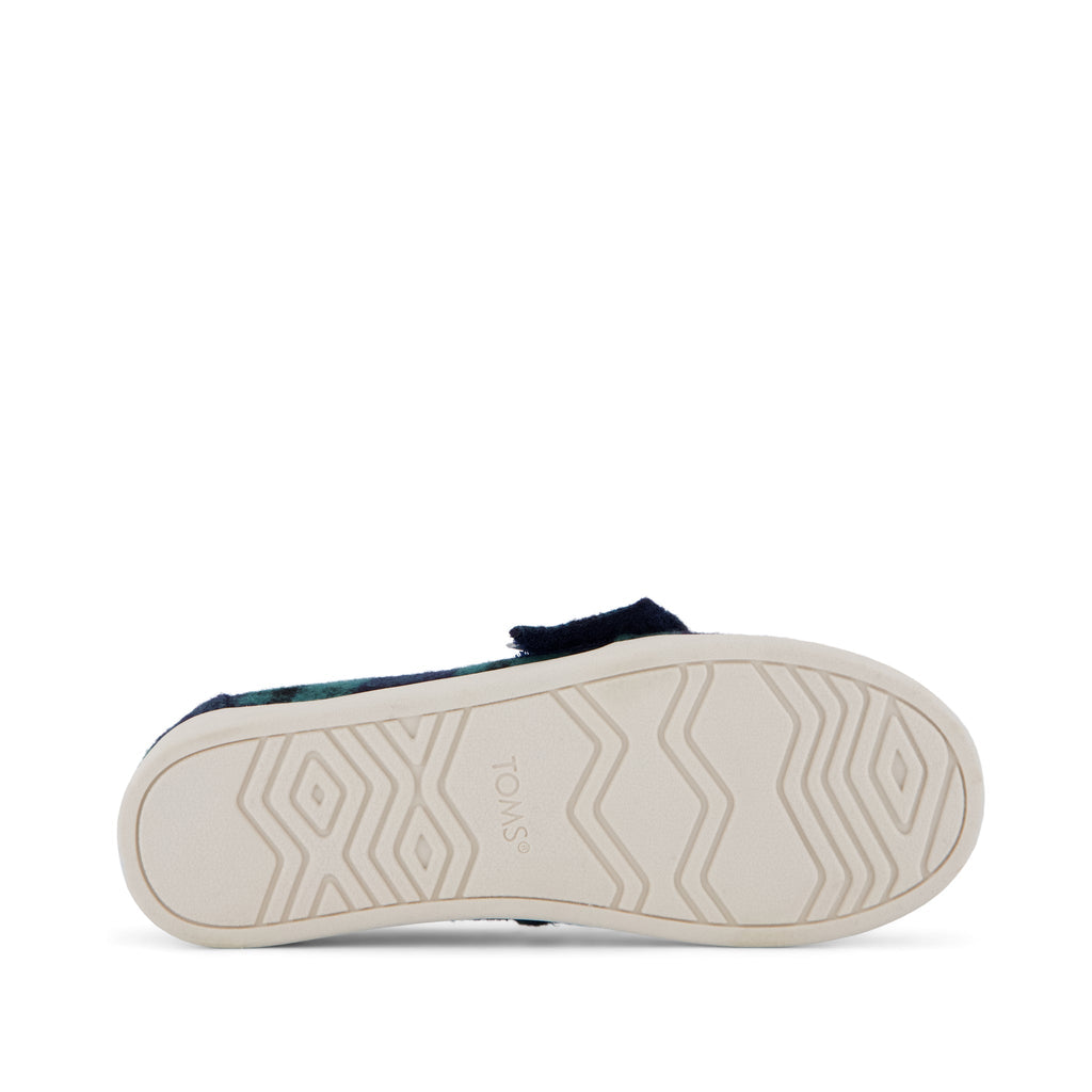 Alpargata Classic Kids Shoe - Navy Plaid Bottom Sole View