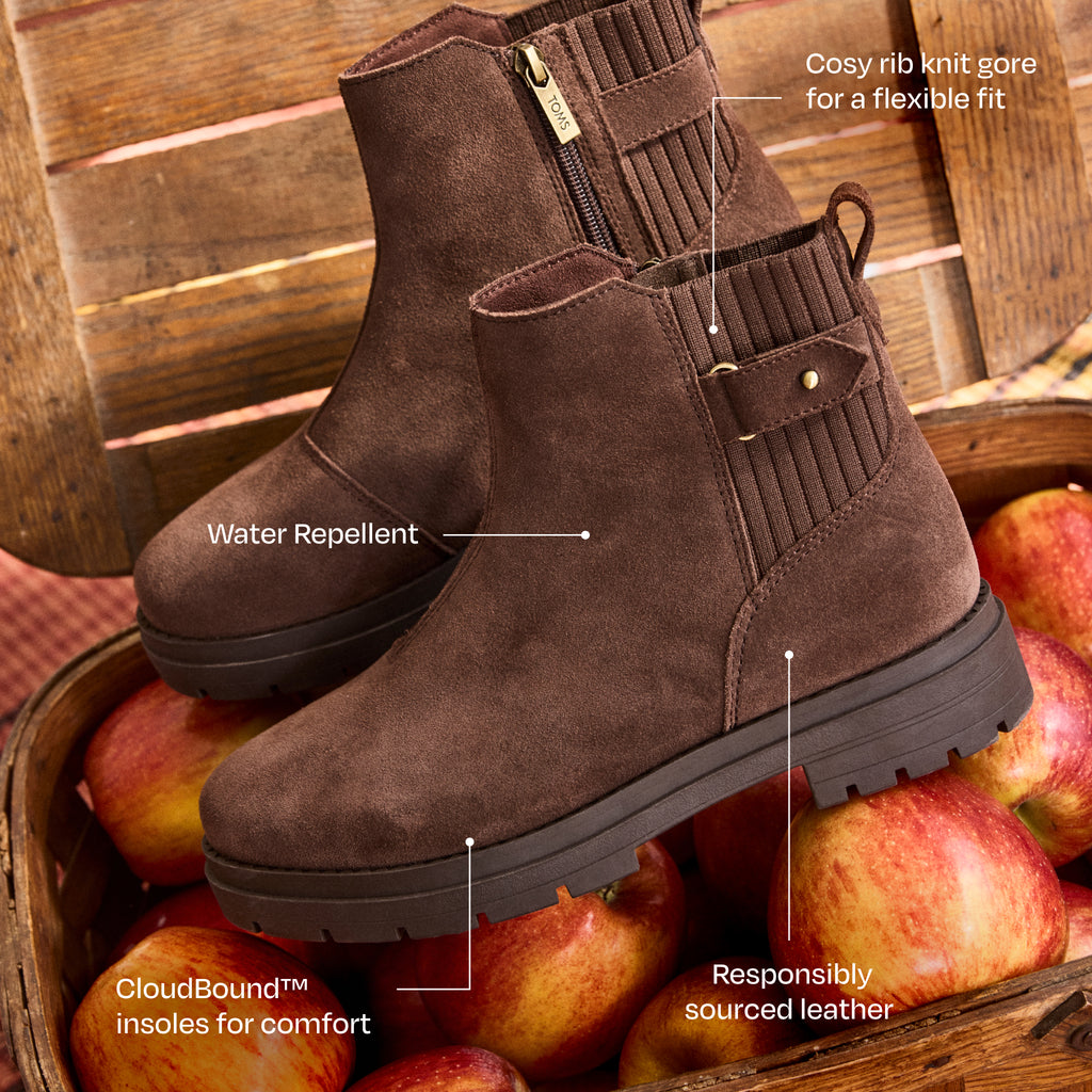 Astrid Stiefel - Wasserabweisendes Wildleder dunkelbraun