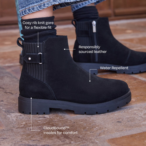 Bottes Astrid - Daim noir déperlant