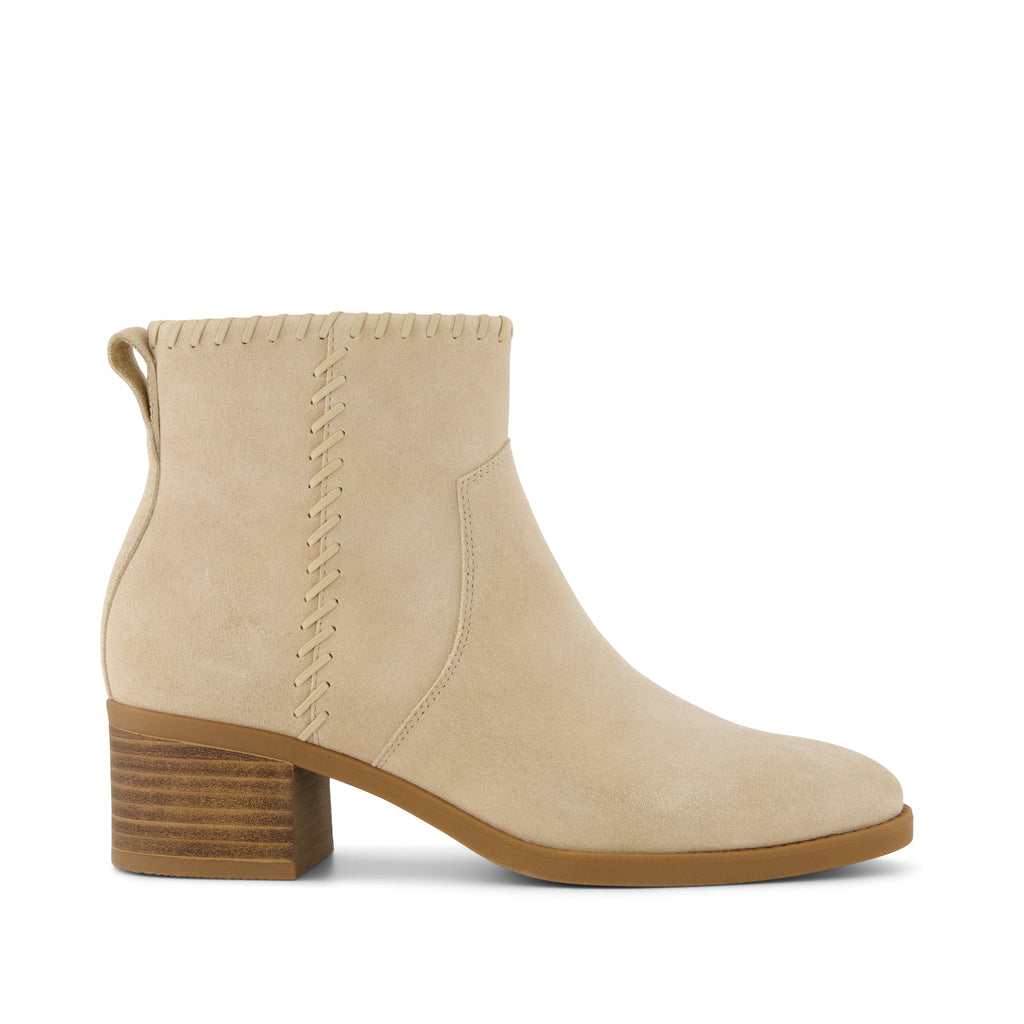 Delilah Boot - Water Repellent Oatmeal Beige Suede Side View