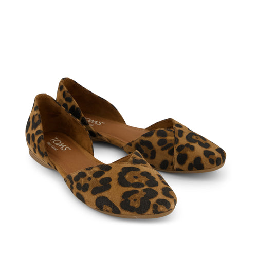 Gemma D'Orsay Flat - Brown Sugar Leopard Suede Front View
