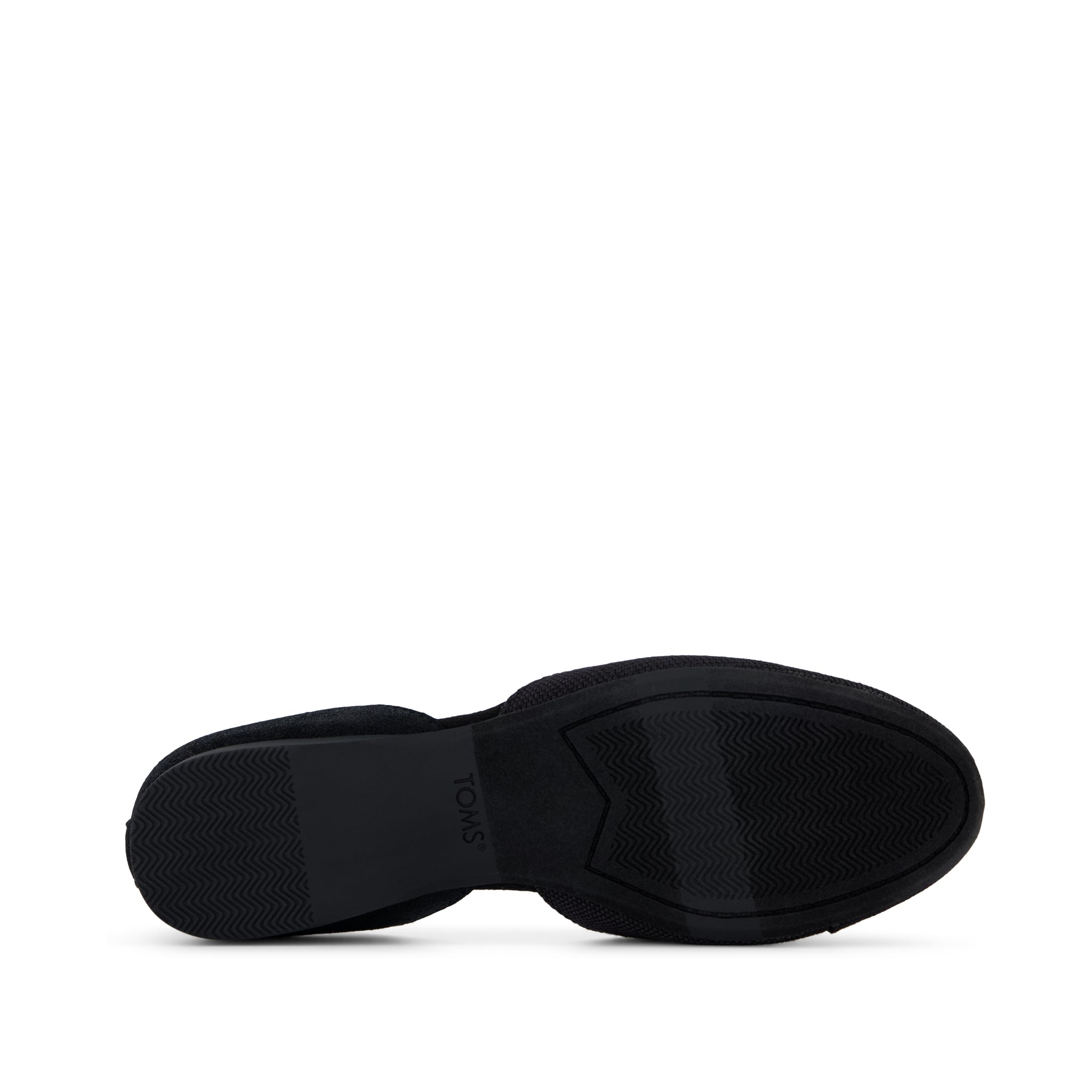 Gemma D'Orsay Flat - Black Melange Woven Metallic Suede Bottom Sole View