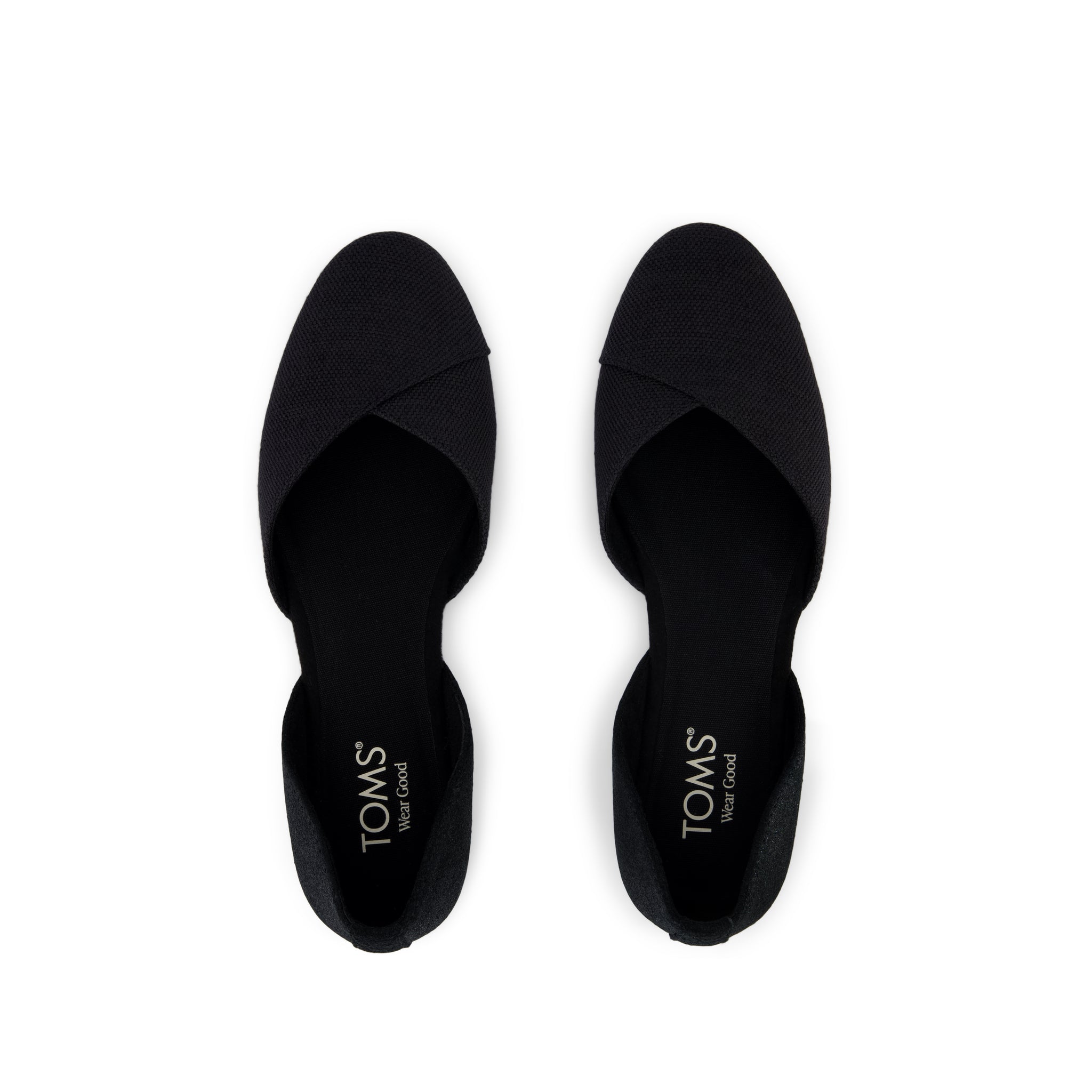 Gemma D'Orsay Flat - Black Melange Woven Metallic Suede Top View