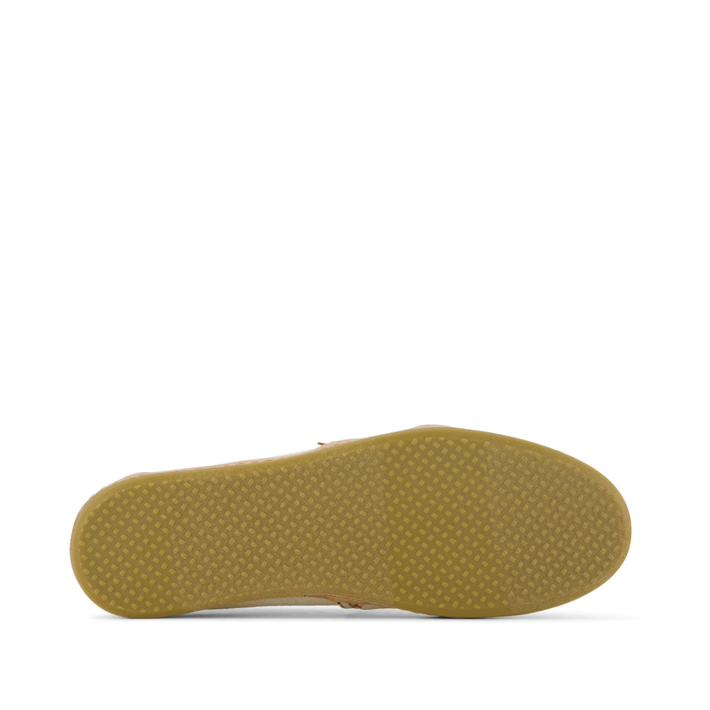 Alpargata Leather Wrap - Beige with Western Embroidery Bottom Sole View