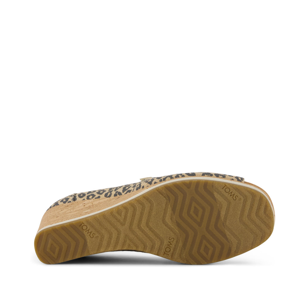 Essential Wedge Peep-toe - Beige Leopard Print Bottom Sole View