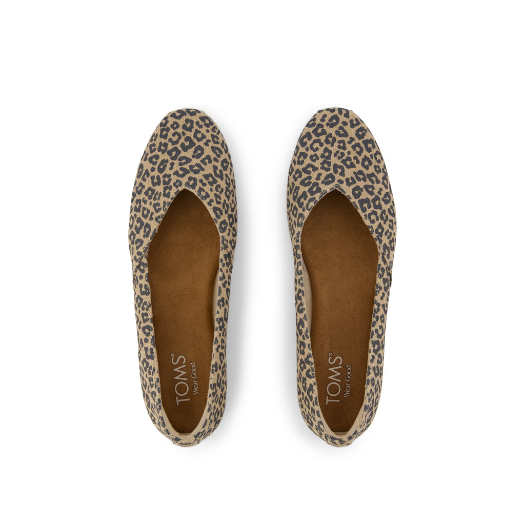 Gemma Flat - Beige Leopard Print Top View