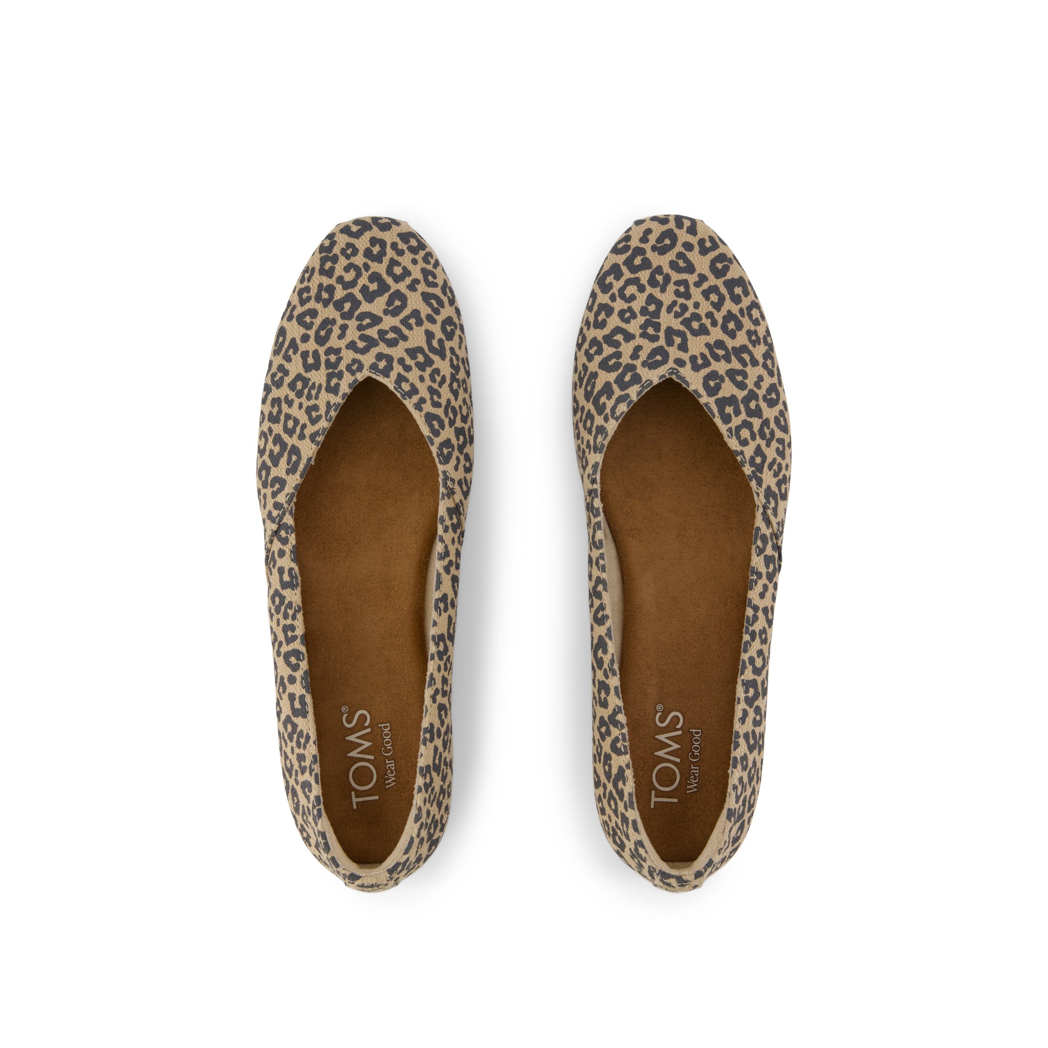 Gemma Flat - Beige Leopard Print Top View