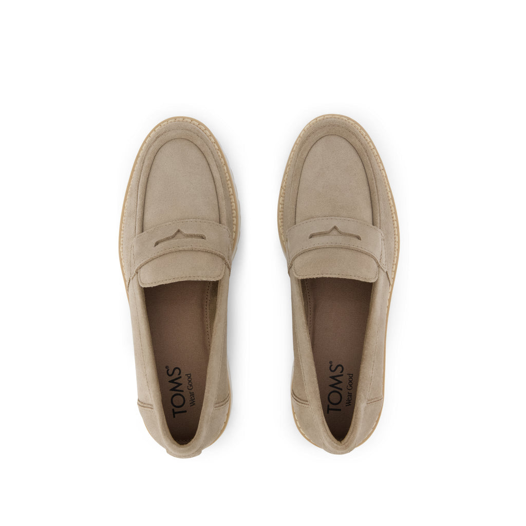 Cara Loafer - Dune Beige Suede Top View